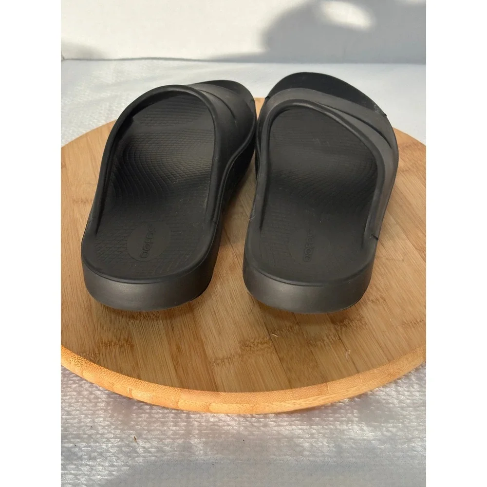 OOFOS OOahh Sport Slide Sandals Mens 11 Black Recovery Shoes M11 W13 EU 44